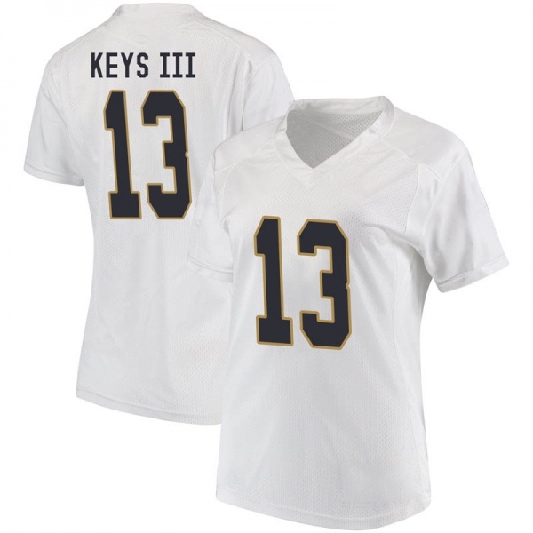 Lawrence Keys III Notre Dame Fighting Irish NCAA Women's #13 White Game College Stitched Football Jersey PKM3455FX